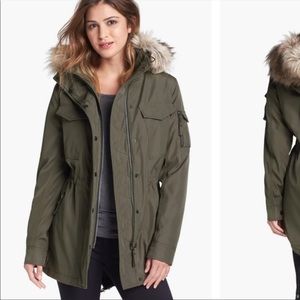 S13 NY Alps Faux Fur Parka- Olive